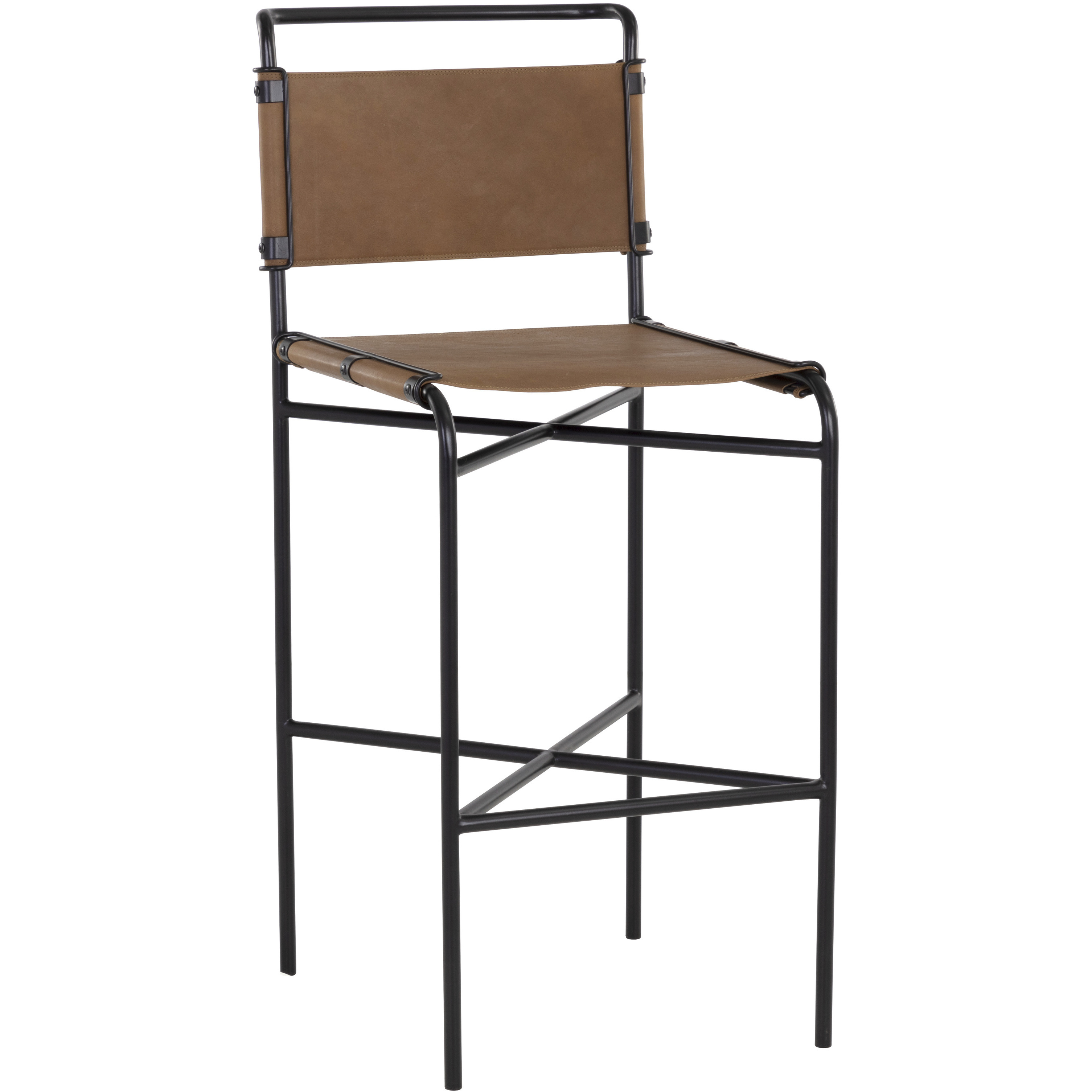 Corrigan 44.75 inch Cognac Leather Barstool